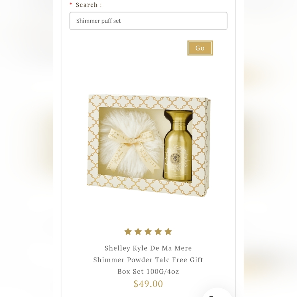 Shelly Kyle Parfums Shimmer Powder Puff Set